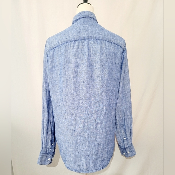 Claiborne 100% Linen Button Long Sleeve Shirt Size Small Unisex Style - Picture 3 of 8